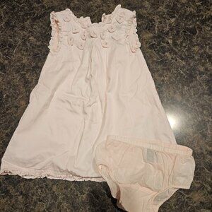 Cynthia Rowley cotton light pink little girls' sundress with flower detail